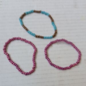 $4 Add-on Colorful Beaded Bracelets - Set Of 3